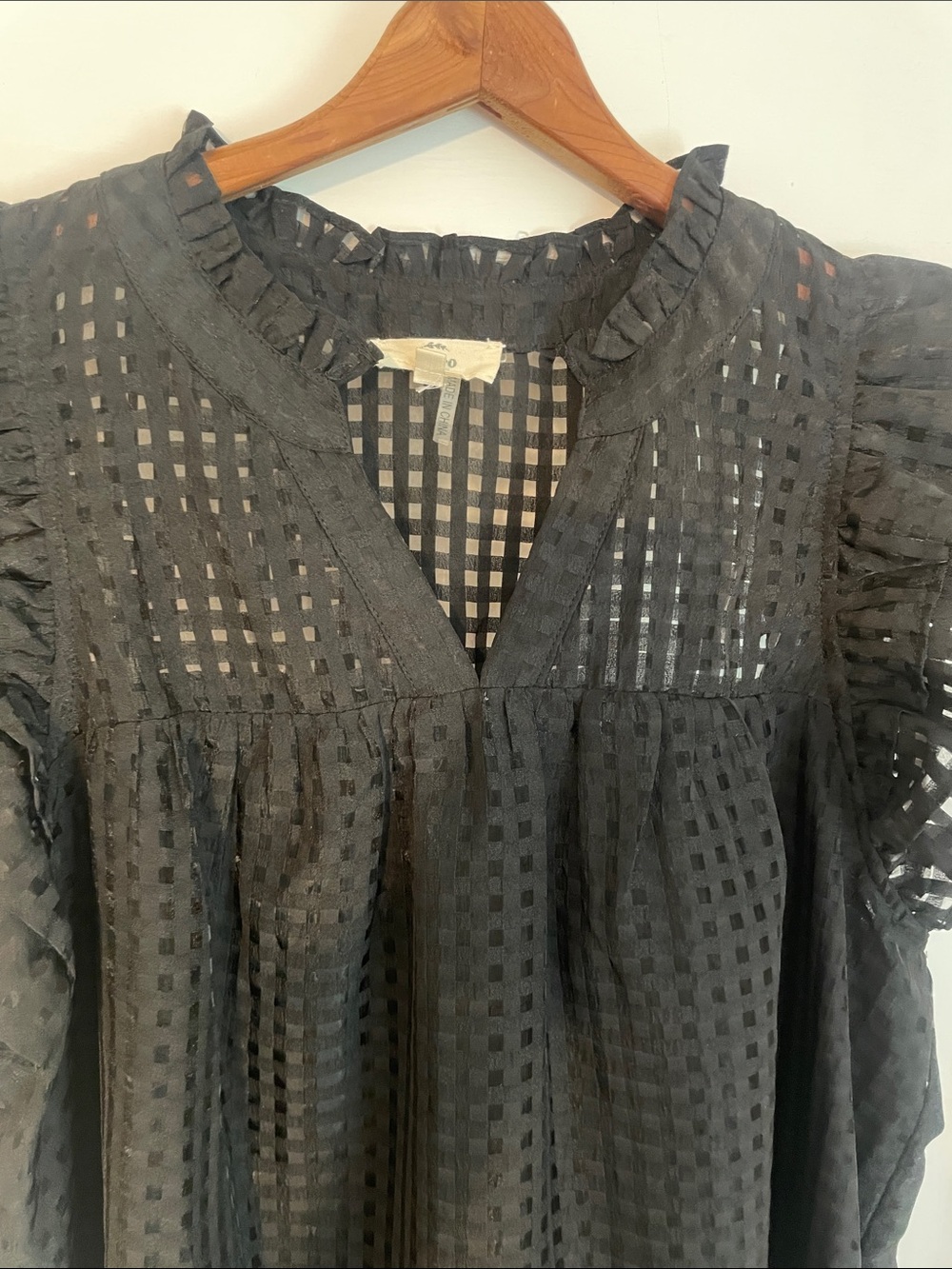 Entro Box Ruffle Sleeve Top Size Large - Picture 5 of 10